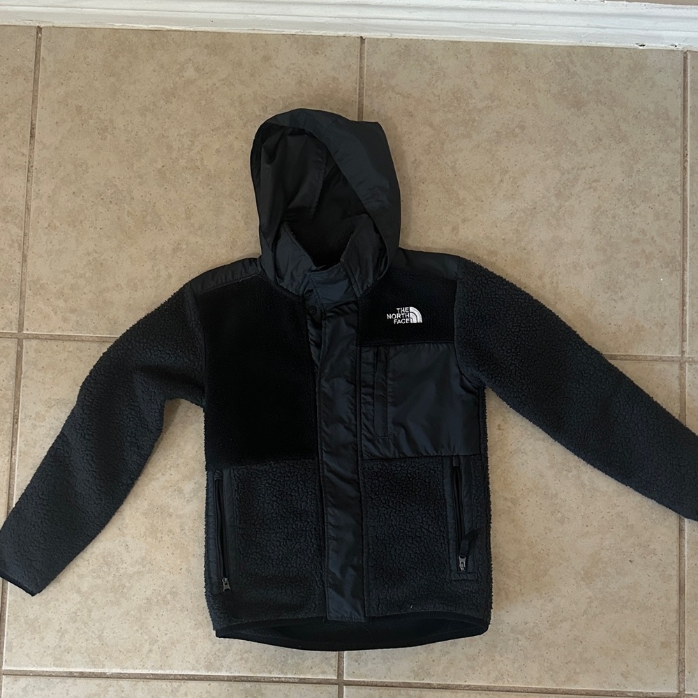 The North Face Kids Black Hooded Fleece Jacket